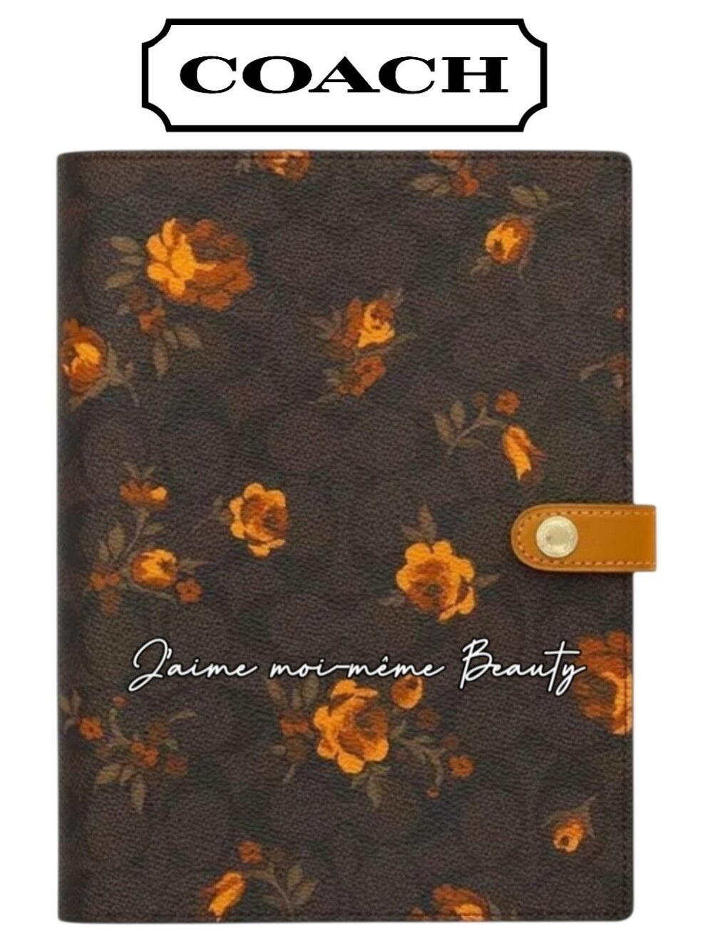 Coach Golden Yellow Floral Blooms Notebook - NEW